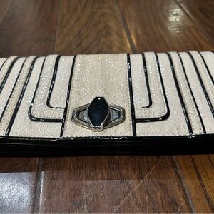 White House Black Market Cream and‎ Black Clutch